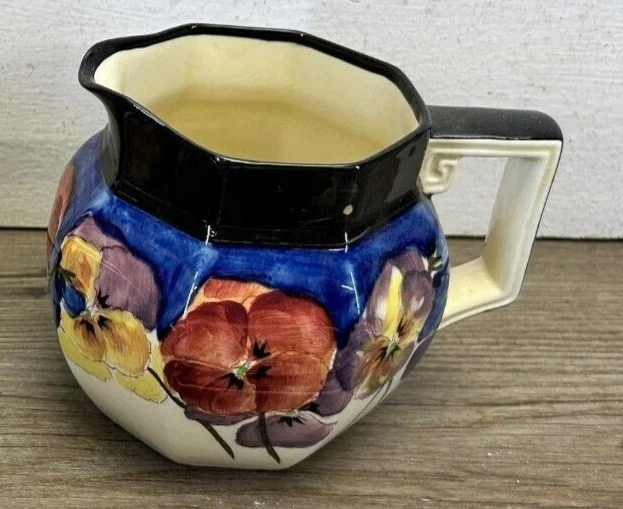 ROYAL DOULTON RARE ART DECO MILK JUG PANSIES D4049 Fabulous